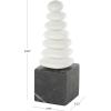 imageDeco 79 Marble Abstract Decorative Sculpture Stacked Stone Home Decor Statue with Black Block Base Accent Figurine 3quot x 3quot x 9quot WhiteWhite
