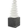 imageDeco 79 Marble Abstract Decorative Sculpture Stacked Stone Home Decor Statue with Black Block Base Accent Figurine 3quot x 3quot x 9quot WhiteWhite