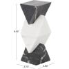 imageDeco 79 Marble Abstract Decorative Sculpture Stacked Stone Home Decor Statue with Black Block Base Accent Figurine 3quot x 3quot x 9quot WhiteWhite