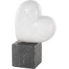 imageDeco 79 Marble Heart Decorative Sculpture Slanted Home Decor Statue with Black Block Base Accent Figurine 5quot x 3quot x 9quot WhiteWhite