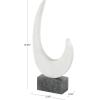imageDeco 79 Marble Heart Decorative Sculpture Slanted Home Decor Statue with Black Block Base Accent Figurine 5quot x 3quot x 9quot WhiteWhite