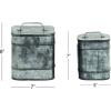 imageDeco 79 Metal Decorative Canisters Decorative Containers Set of 2 Decorative Keepsake Boxes 8quot 7quotH Silver