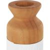imageDeco 79 Metal Decorative Vase Color Block Centerpiece Vases with Rounded Linear Grooves and Brown Wood Tops Set of 2 Flower Vases for Home Decoration 11quot 10quot H BlackWhite