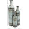 imageDeco 79 Metal Handmade Decorative Vase Tall Galvanized Floor Centerpiece Vases with Studs Set of 3 Vases for Home Decoration 43quot 33quot 25quotH Gray
