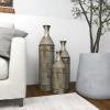 imageDeco 79 Metal Handmade Decorative Vase Tall Galvanized Floor Centerpiece Vases with Studs Set of 3 Vases for Home Decoration 43quot 33quot 25quotH Gray