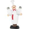 imageDeco 79 Polystone Chef Salt and Pepper Shaker Holder Figurine with Red Accents 5quot x 3quot x 8quot WhiteWhite