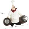 imageDeco 79 Polystone Chef Salt and Pepper Shaker Holder Figurine with Red Accents 5quot x 3quot x 8quot WhiteWhite