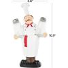 imageDeco 79 Polystone Chef Salt and Pepper Shaker Holder Figurine with Red Accents 5quot x 3quot x 8quot WhiteWhite