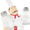 imageDeco 79 Polystone Chef Salt and Pepper Shaker Holder Figurine with Red Accents 5quot x 3quot x 8quot WhiteWhite