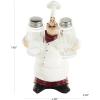 imageDeco 79 Polystone Chef Salt and Pepper Shaker Holder Figurine with Red Accents 5quot x 3quot x 8quot WhiteWhite