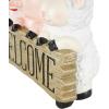 imageDeco 79 Polystone Farm Animals Sculpture with Brown Welcome Sign 11quot x 5quot x 9quot Multi ColoredMulti Colored