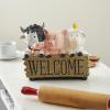 imageDeco 79 Polystone Farm Animals Sculpture with Brown Welcome Sign 11quot x 5quot x 9quot Multi ColoredMulti Colored