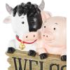 imageDeco 79 Polystone Farm Animals Sculpture with Brown Welcome Sign 11quot x 5quot x 9quot Multi ColoredMulti Colored