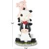 imageDeco 79 Polystone Farm Animals Sculpture with Brown Welcome Sign 11quot x 5quot x 9quot Multi ColoredMulti Colored