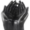 imageDeco 79 Resin Hands Open Sculpture with Butterfly and Copper Accents 8quot x 8quot x 5quot Dark BrownBlack