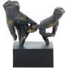 imageDeco 79 Resin Hands Open Sculpture with Butterfly and Copper Accents 8quot x 8quot x 5quot Dark BrownBlack