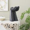 imageDeco 79 Resin Hands Open Sculpture with Butterfly and Copper Accents 8quot x 8quot x 5quot Dark BrownBlack
