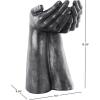 imageDeco 79 Resin Hands Open Sculpture with Butterfly and Copper Accents 8quot x 8quot x 5quot Dark BrownBlack
