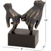 imageDeco 79 Resin Hands Open Sculpture with Butterfly and Copper Accents 8quot x 8quot x 5quot Dark BrownBlack
