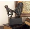 imageDeco 79 Resin Hands Open Sculpture with Butterfly and Copper Accents 8quot x 8quot x 5quot Dark BrownBlack