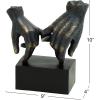 imageDeco 79 Resin Hands Open Sculpture with Butterfly and Copper Accents 8quot x 8quot x 5quot Dark BrownBlack