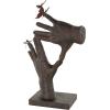 imageDeco 79 Resin Hands Open Sculpture with Butterfly and Copper Accents 8quot x 8quot x 5quot Dark BrownDark Brown