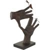 imageDeco 79 Resin Hands Open Sculpture with Butterfly and Copper Accents 8quot x 8quot x 5quot Dark BrownDark Brown