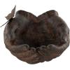imageDeco 79 Resin Hands Open Sculpture with Butterfly and Copper Accents 8quot x 8quot x 5quot Dark BrownDark Brown