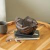 imageDeco 79 Resin Hands Open Sculpture with Butterfly and Copper Accents 8quot x 8quot x 5quot Dark BrownDark Brown