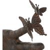 imageDeco 79 Resin Hands Open Sculpture with Butterfly and Copper Accents 8quot x 8quot x 5quot Dark BrownDark Brown