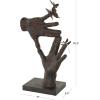 imageDeco 79 Resin Hands Open Sculpture with Butterfly and Copper Accents 8quot x 8quot x 5quot Dark BrownDark Brown