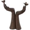 imageDeco 79 Resin Hands Open Sculpture with Butterfly and Copper Accents 8quot x 8quot x 5quot Dark BrownDark Brown