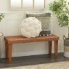 imageDeco 79 Wood Home Bench Woven Entryway Bench Bedroom Bench 45quot x 16quot x 19quot BrownBrown