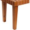 imageDeco 79 Wood Home Bench Woven Entryway Bench Bedroom Bench 45quot x 16quot x 19quot BrownBrown