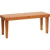imageDeco 79 Wood Home Bench Woven Entryway Bench Bedroom Bench 45quot x 16quot x 19quot BrownBrown