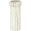 imageDeco 79 Ceramic Decorative Vase Round Centerpiece Vase with Green Linear Patterns Flower Vase for Home Decoration 5quot x 5quot x 12quot White