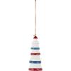 imageDeco 79 Ceramic Light House Indoor Outdoor Windchime Wind Chime with Brown Rope and Blue and Red Accents Hanging Ornament 4quot x 4quot x 21quot White
