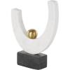 imageDeco 79 Marble Heart Decorative Sculpture Slanted Home Decor Statue with Black Block Base Accent Figurine 5quot x 3quot x 9quot WhiteWhite