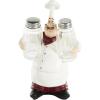 imageDeco 79 Polystone Chef Salt and Pepper Shaker Holder Figurine with Red Accents 5quot x 3quot x 8quot WhiteWhite
