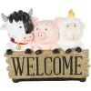 imageDeco 79 Polystone Farm Animals Sculpture with Brown Welcome Sign 11quot x 5quot x 9quot Multi ColoredMulti Colored