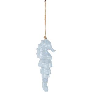 imageDeco 79 Ceramic Sea Horse Indoor Outdoor Windchime Wind Chime with Brown Rope Hanging Ornament 5quot x 2quot x 24quot Blue
