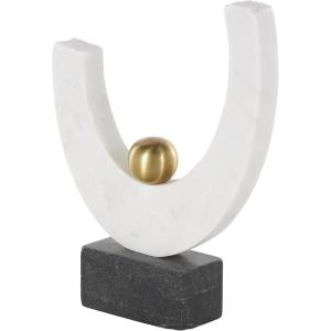 imageDeco 79 Marble Heart Decorative Sculpture Slanted Home Decor Statue with Black Block Base Accent Figurine 5quot x 3quot x 9quot WhiteWhite