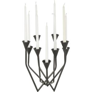 imageDeco 79 Metal Decorative Candelabra Taper 9 Slot Candle Stand Candlestick Holder 12quot x 11quot x 14quot Black