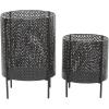 imageCosmoLiving by Cosmopolitan Contemporary Metal Set of 2 Planters 18quot 12quotH BlackBlack