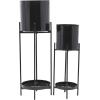 imageCosmoLiving by Cosmopolitan Contemporary Metal Set of 2 Planters 18quot 12quotH BlackBlack