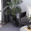 imageCosmoLiving by Cosmopolitan Contemporary Metal Set of 2 Planters 18quot 12quotH BlackBlack