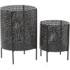 imageCosmoLiving by Cosmopolitan Contemporary Metal Set of 2 Planters 18quot 12quotH BlackBlack