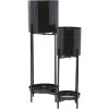 imageCosmoLiving by Cosmopolitan Contemporary Metal Set of 2 Planters 18quot 12quotH BlackBlack