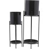 imageCosmoLiving by Cosmopolitan Contemporary Metal Set of 2 Planters 18quot 12quotH BlackBlack