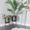 imageCosmoLiving by Cosmopolitan Metal Indoor Outdoor Planter Deep Recessed Hammered Dome Large Planter Pot with Removable Stand Set of 2 Planters 17quot 19quotH GoldBlack